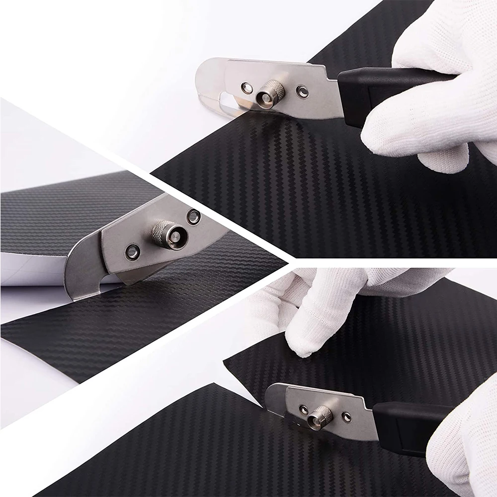 EHDIS 1pc Affordable Bowery Manual Stainless Steel Knife With 10pcs Blades Vinyl Film Car Wrap Back Paper Slitter Cutter Tool