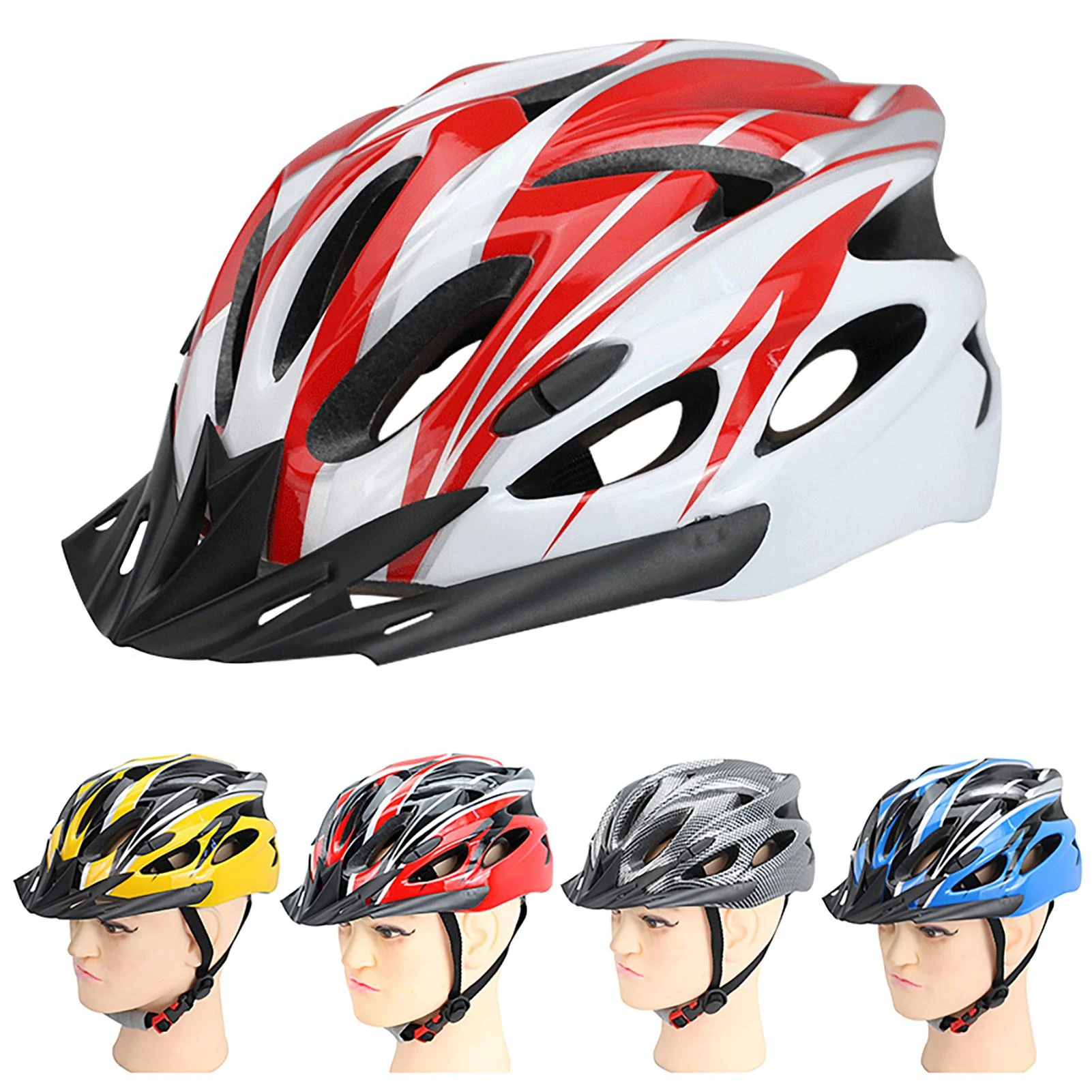 MTB Road Bicycle Helmet Mountain Bike Cycling Sports Safety Helmet with Goggles