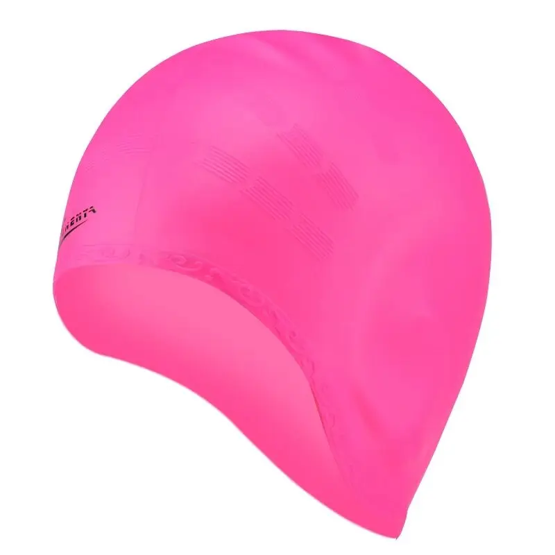 Pink Шапочка для плавания для взрослых, для мужчин и женщин, для длинных волос, водонепроницаемая, для бассейна, для защиты ушей, большая, Natacion Badmuts, силиконовая, для дайвинга - Цвет: Pink