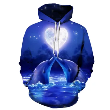 

New Dolphin hoodie Men Women 3D Sweatshirt Fashion Casual Tracksuits Boy Jackets Hooded Pullover Hip Hop Street Sweatshirt