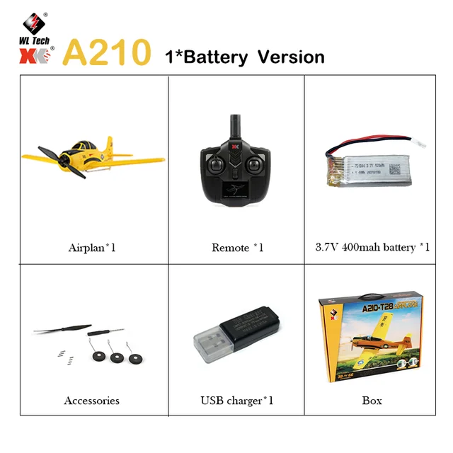 WLtoys A210 RC Plane Model 2.4G 4CH Remote Control Gliding Electric Airplane RTF Aircraft Airplane Model 6G/3D Outdoor Toy Gifts