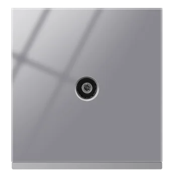

EU Standard Computer Phone TV Wall Socket Panel, Computer connect Jack, Crystal Glass Panel Cable,Rj45 socket,86*86,Grey