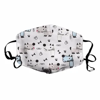 

Cotton Unisex Mouth Mask PM2.5 Black Face Mask Dust Proof Cute Cat Printed Activated carbon filter Windproof Mask Mascarillas