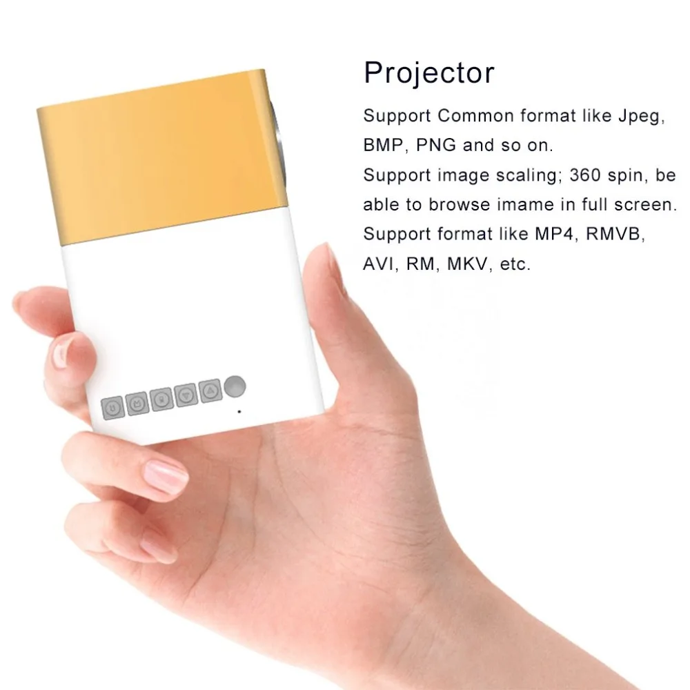 Mini Projetor Portátil Led Hdmi Usb sd av 400-600 Lúmen Beamer Home Theater Educação Infantil hd Yg300 Lcd 3 YG300 Mini Projetor Portátil LCD LED Projetor