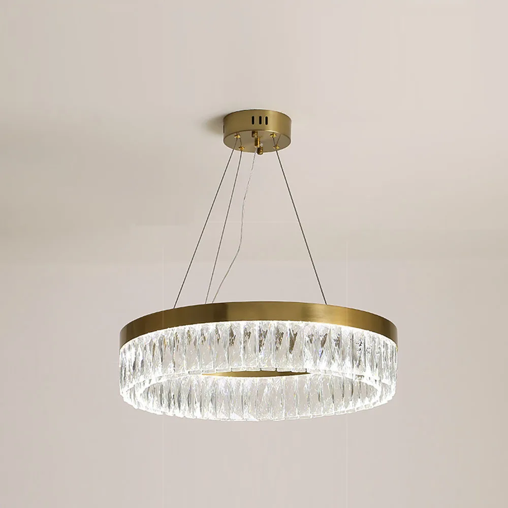 Круглый дизайн золотой хрустальный канделябр современный lampadari светодиодный свет AC110V 220V блеск украшения дома освещение