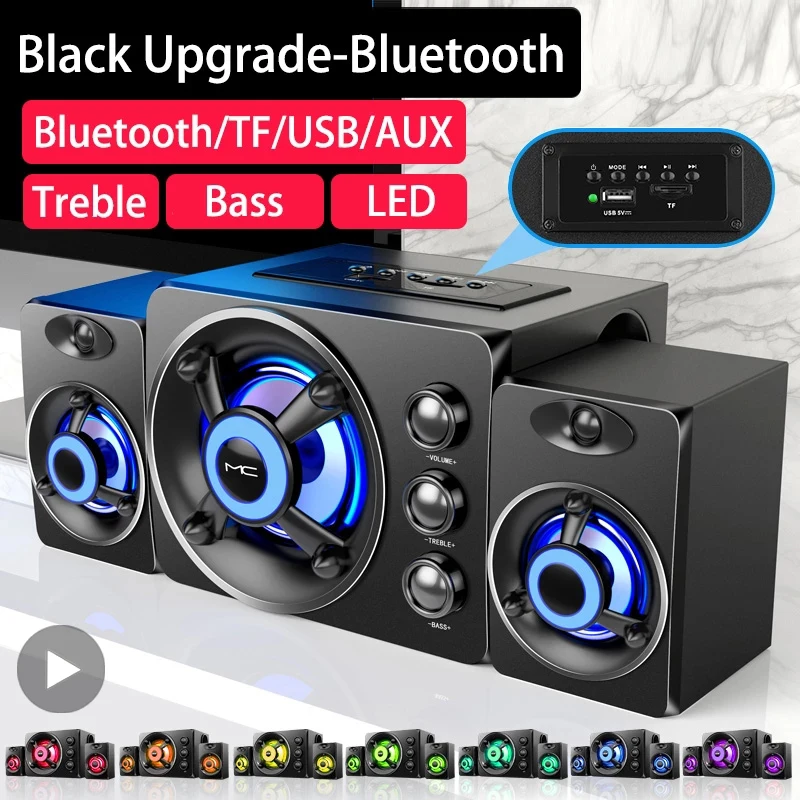 Universal - Accueil Théâtre Système PC Bass Subwoofer Bluetooth haut-parleur  Bluetooth Haut-parleurs Musique Boombox Desktop Papertop TV