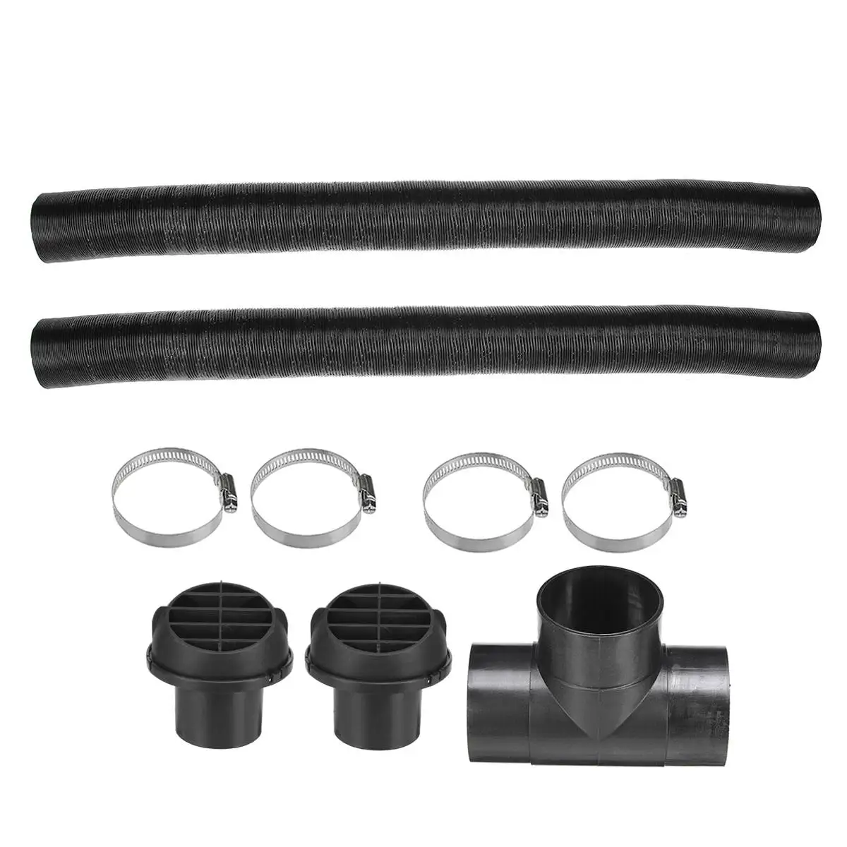 60/75mm Car Heater Replacement Kits Air Diesel Parking Heater Ducting Pipe Air Vent Outlet Hose Tube Connector w/Hose Clips