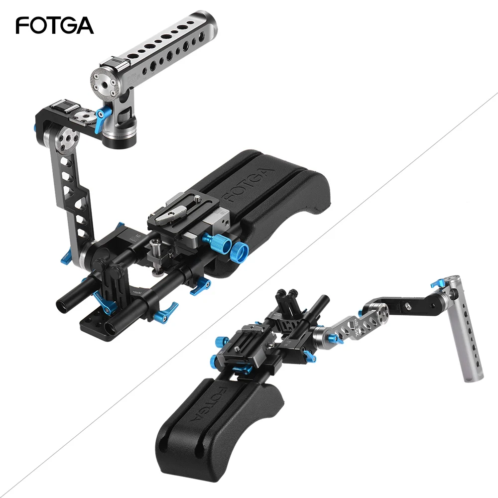 FOTGA DP500III 2 в 1 Rosette ENG ручка клетка в том числе Наплечная Подушка опорная пластина стержень рельс видео стабилизатор пленка делая систему комплект