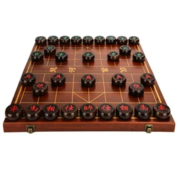 Checkers Chess 50cm Large Foldable Chinese Chess Set Handmade Wooden Luxury Vintage Travel Table Juego De Mesa Board Games QXF5