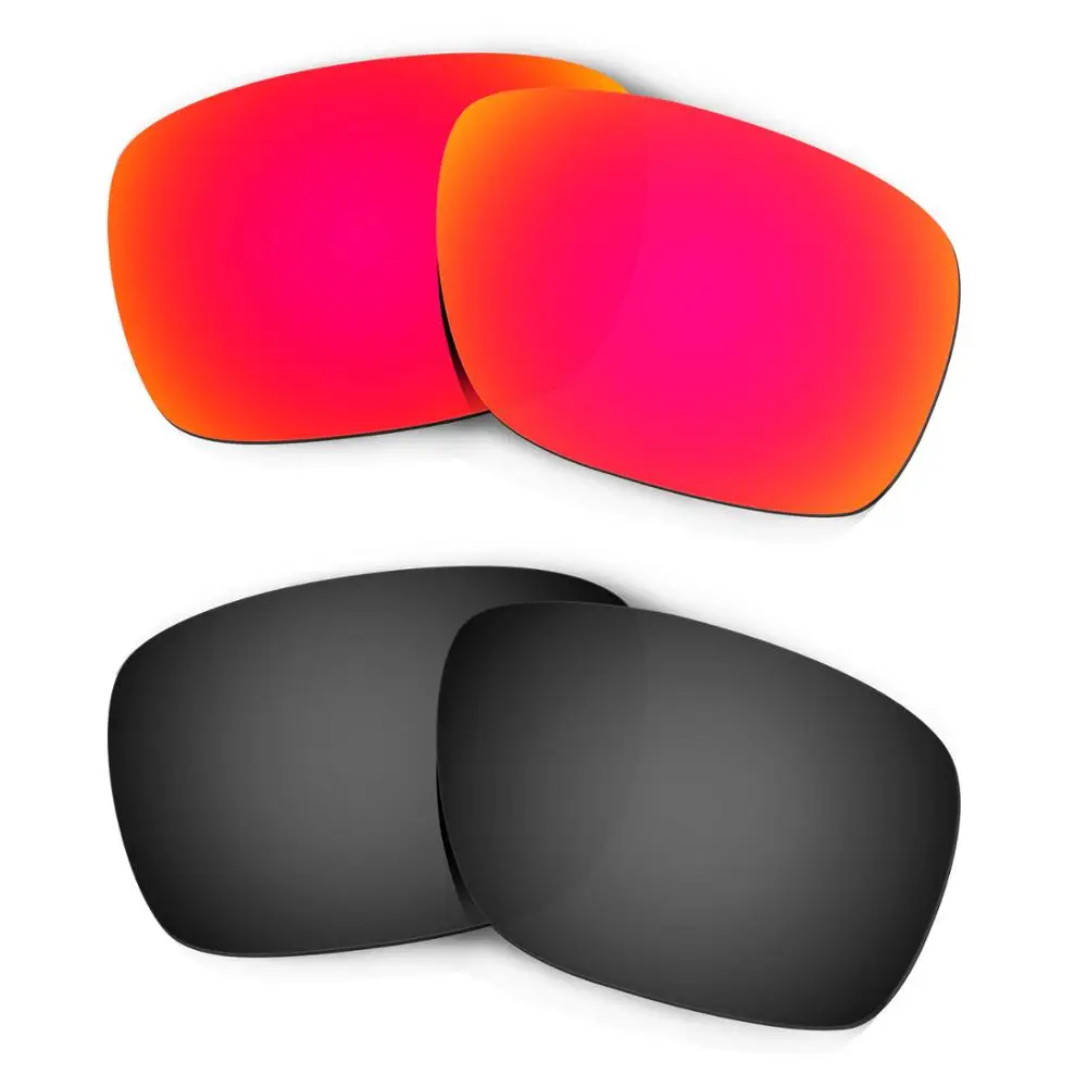 

HKUCO For Turbine Sunglasses Replacement Polarized Lenses 2 Pairs - Red&Black