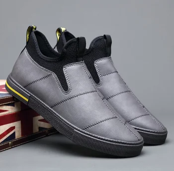 

2020 spring new design fashion men slip-on leather casual shoes trend shoes man leather shoes cool loafers flats