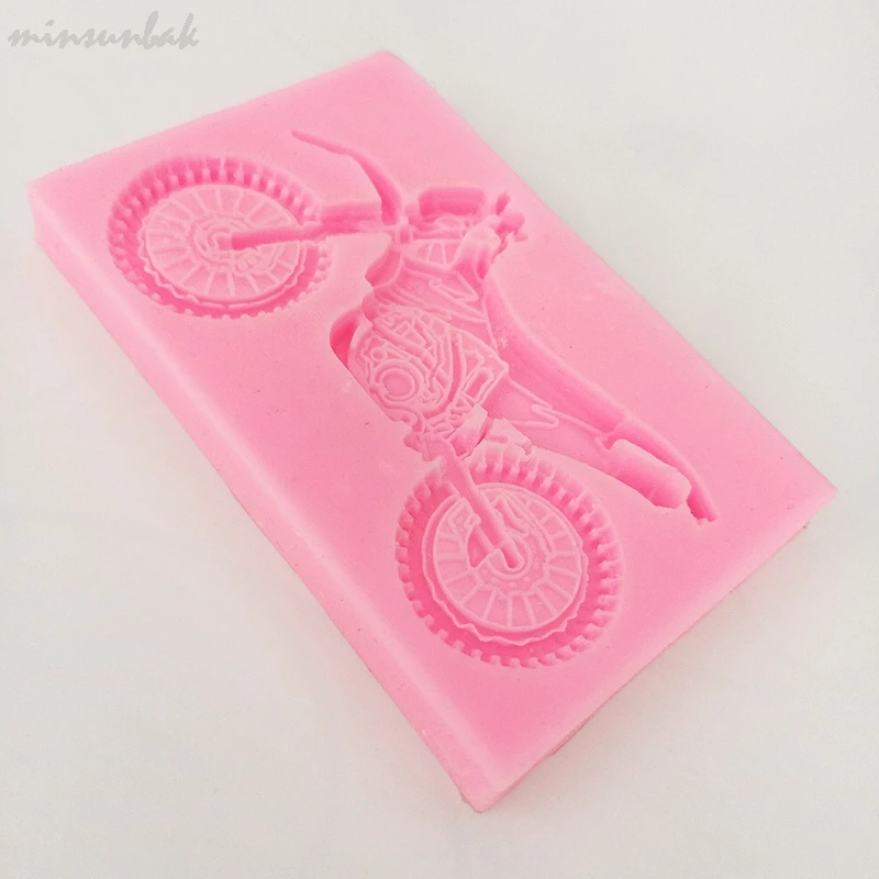 Minsunbak 3D мотоцикл силиконовая форма «сделай сам» вечерние украшение для торта ко дню рождения инструменты сахарный шоколадный форма для выпечки помадной глазури