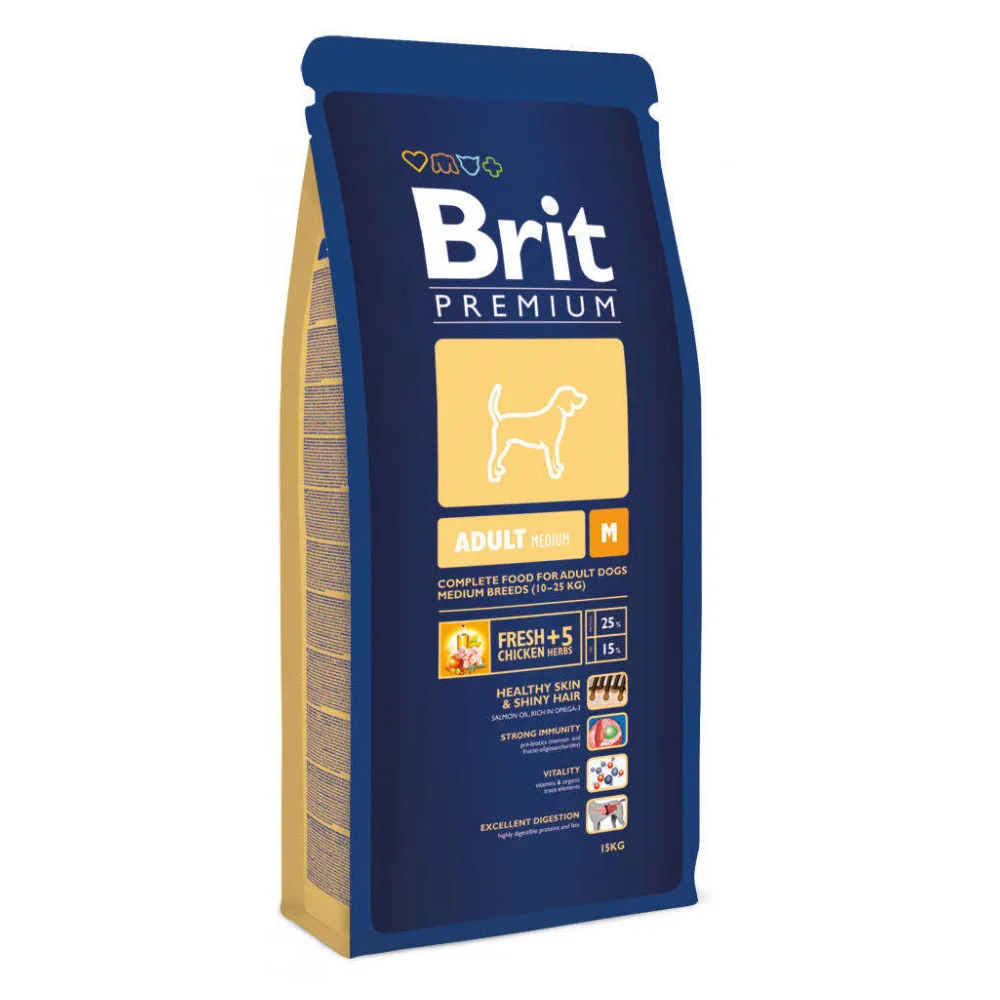 Корм для взрослых собак средних пород Brit Premium, 8кг