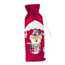 Красный колпачок для винной бутылки Снеговик Санта Клаус аксессуары для дома декоративные блестки bolsas para botellas de vino# B