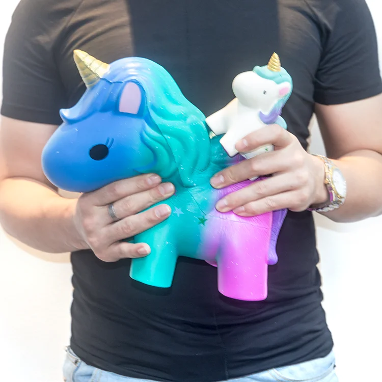 SquishMeez мягкий медленно поднимающийся Jumbo 25 см большой гигантский Единорог Мягкие игрушки с ароматом