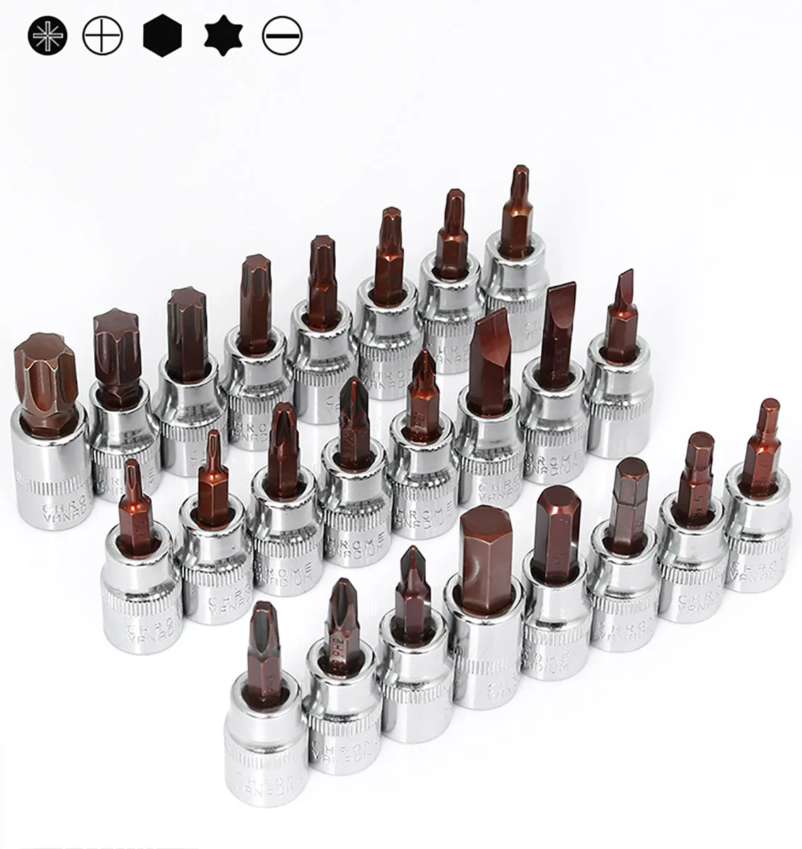 

1Pcs Slotted/Pozidriv Screwdriver Bits 1/4" Drive Socket Hand Tools Metric Socket Joint Wrench