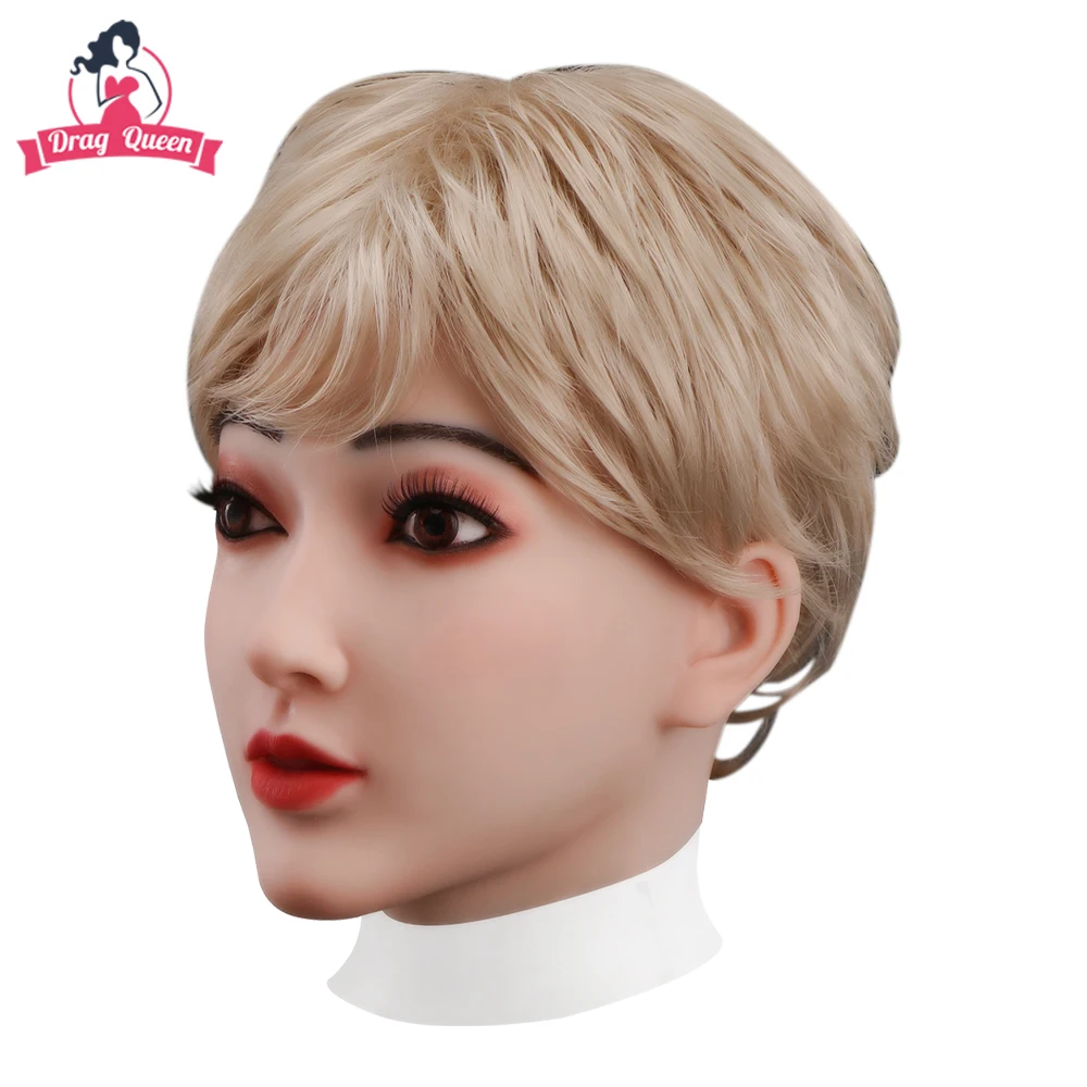 Drag Queen Female Realistic Silicone Christina Mask Ball Halloween Party Full Head Face Crossdresser Sissy Funny Holloween Toys | Дом и сад