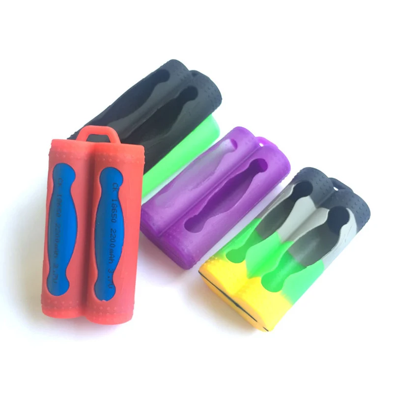 Silicone Battery Sleeve Double Battery Silicone Sleeve For 18650 Battery Bag Storage Boxes Anti-short Circuit Cover Case