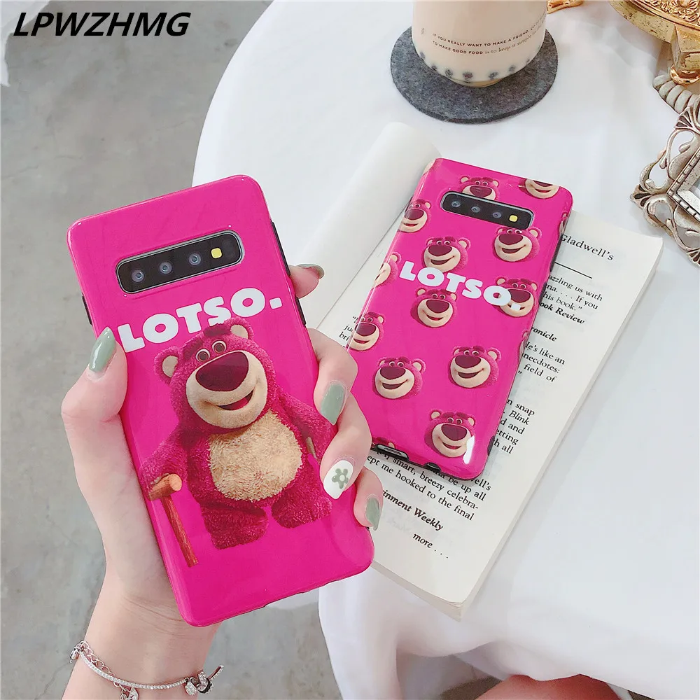 LPWZHMG Strawberry Bear Phone Case For Samsung Galaxy S10 Plus Note 9 8 S8 S8plus S9 IMD Soft Cases Cover Coque |