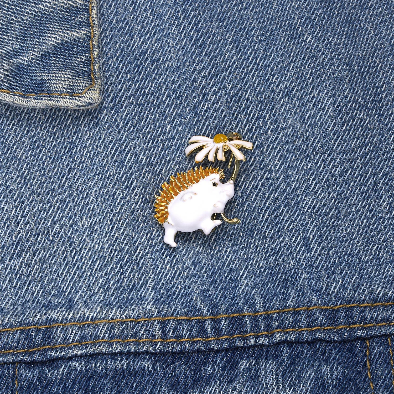Trendy Cute Hedgehog Animal Brooch Fashion Colorful Daisy Brooches For Women Shoes Coat Accessories New Design Lapel Pins Gift - Image 4