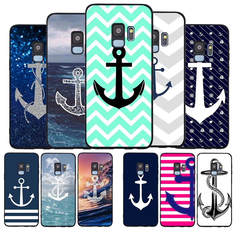 Anchor nautical ocean Soft phone Case For Samsung S20 S10 S9 S8 S7 edge Plus Lite Note 8 9 10 A6 A7 A8 A9 Cover | Мобильные телефоны