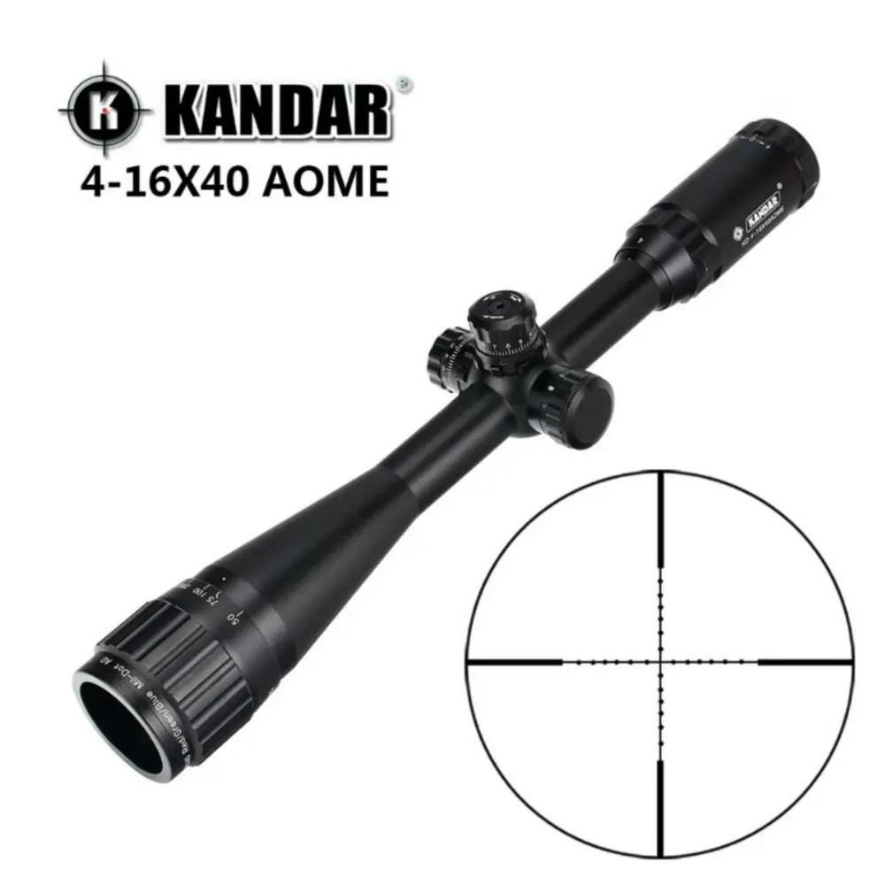 KANDAR 4-16x40 AOE Mil-dot Сетка RifleScope блокировка, сброс полный размер Охотничья винтовка прицел тактический оптический прицел