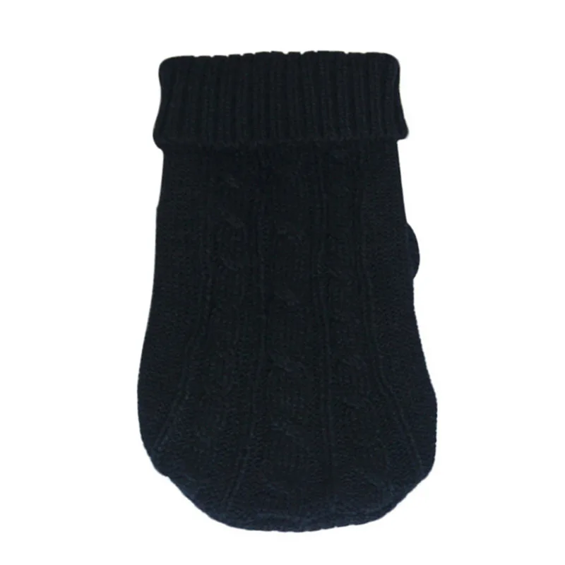 Зимняя одежда для собак, вязаная одежда для домашних животных для маленьких и средних собак, чихуахуа, щенков, свитер для питомцев, йоркширский чистый свитер для собак, Ropa Perro - Цвет: Black