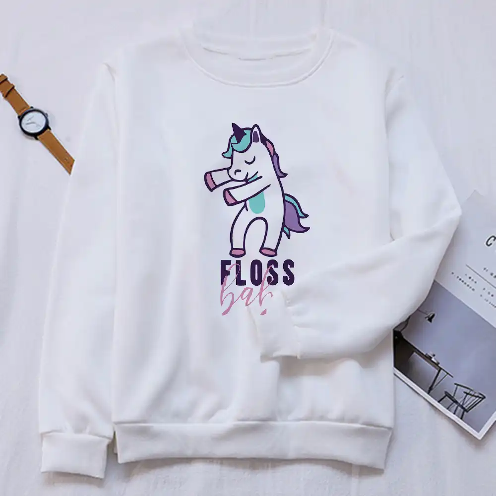 面白いユニコーンプリントパーソナライズデザイン女性スウェットy2kファッション新着オル服ロングプルオーバーパーカー パーカー スウェット Aliexpress