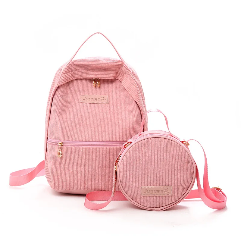 

2Pcs/Set Retro Women Cute Backpack for Teenager Girls Come with One Shoulder Bag Crossbody Bag Travel Bag Burgundy Pink Backpack