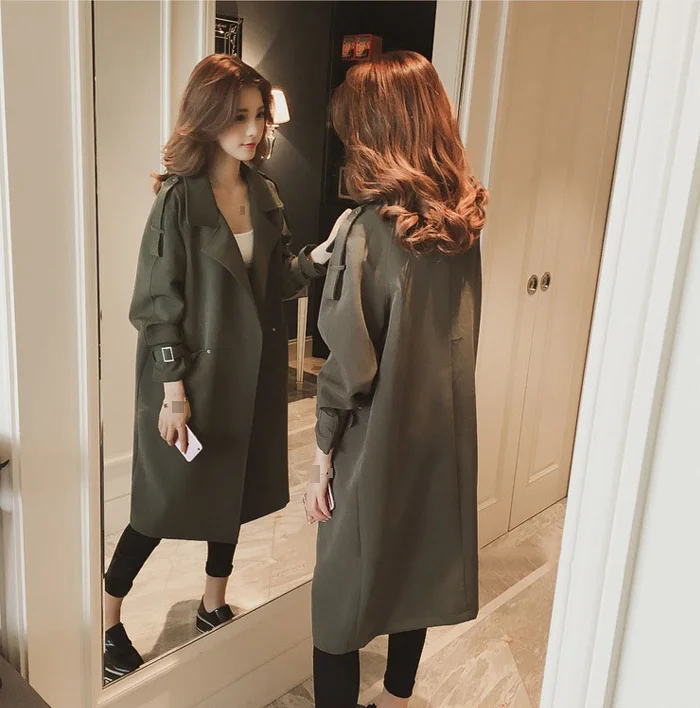 4XL New Spring Autumn Women's Korean Windbreaker Female Large Size Long Section Trench Coats