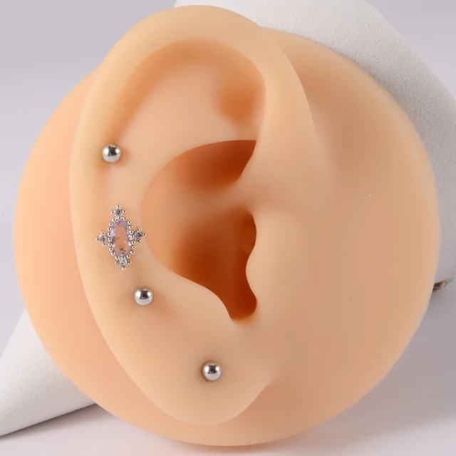 OUFER 16G Helix Piercing Schmuck - Stern Design 316L Surgical Steel Mit Flachem Rücken