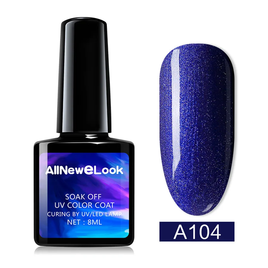 Allnewelook Блестящий Гель-лак светодиодный красный Гель-лак УФ Полупостоянный Гибридный 8 мл Лак для ногтей - Цвет: 104