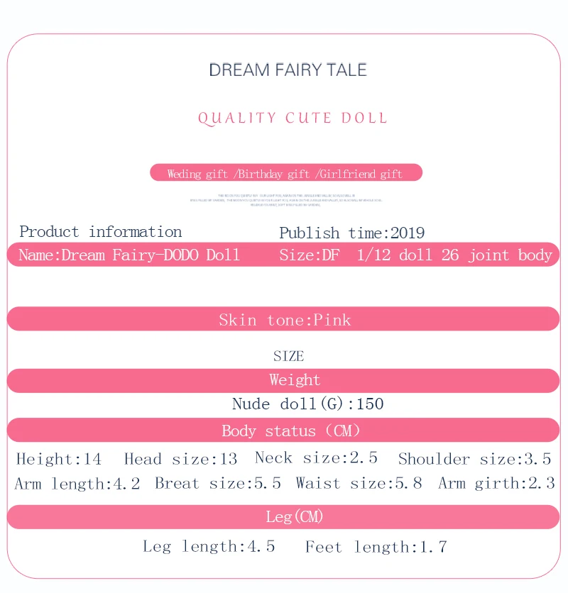 Dream Fairy 1/12 BJD кукла животные версия Додо кукла с волосами 14 см мини кукла 26 суставов тела милый детский подарок игрушка ob11