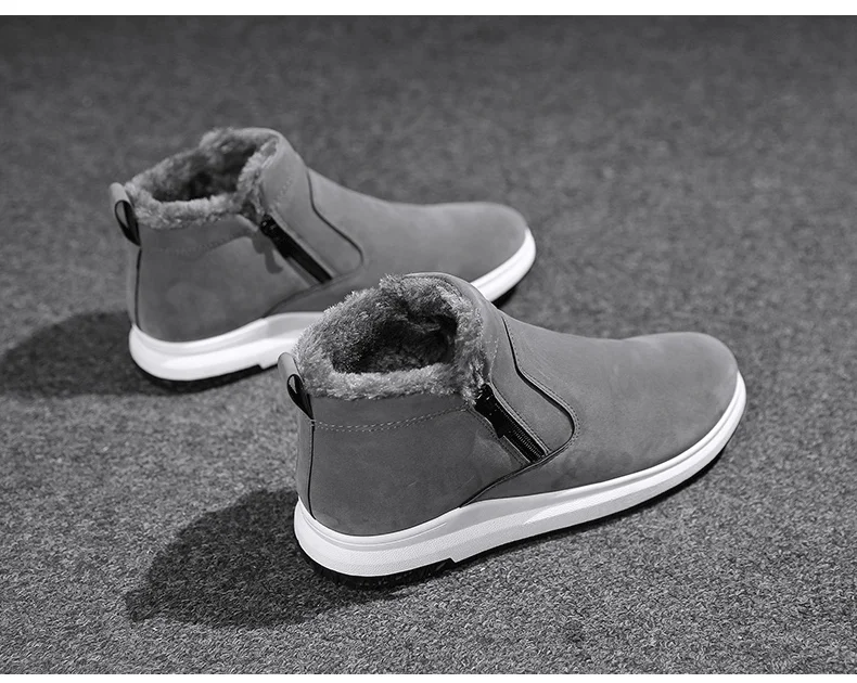 Men Snow Boots Winter Boots Men Winter Shoes Zipper Warm Ankle Botas Hombre Warm Casual Shoes Men Men Plush Winter Sneakers