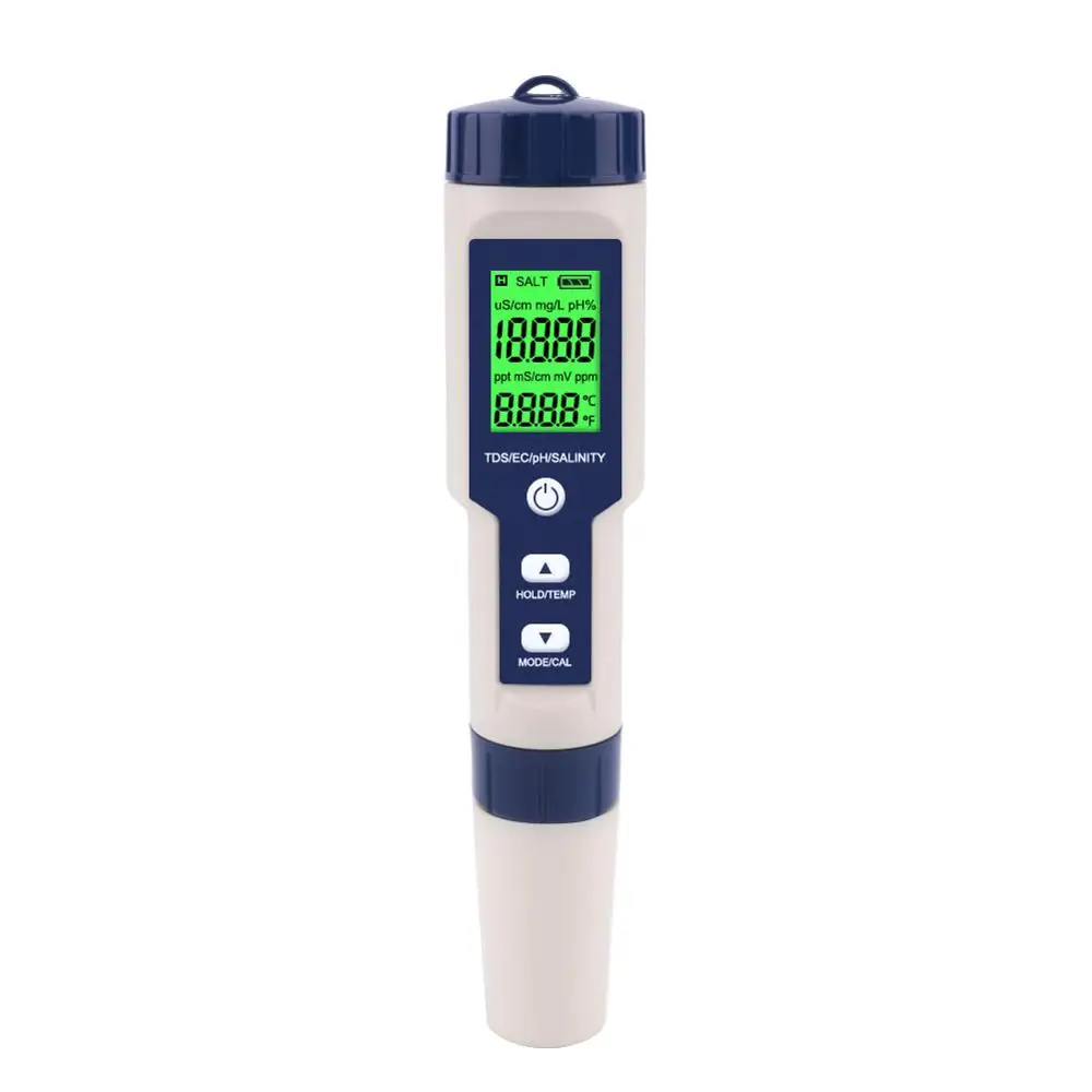 5 in 1 TDS/EC/PH/Salinity/Temperature Meter Digital Water Quality Monitor Tester for Pools, Drinking Water, Aquariums cathode ray oscilloscope Measurement & Analysis Tools