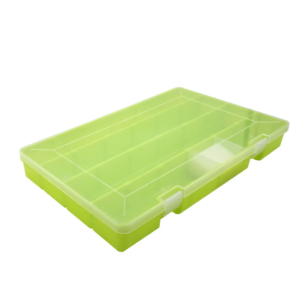 

Fishing Tackle Box Plastic with Removable Dividers Large Capacity 35.8*23.5*5cm High Strength Fishing Accessories Storage Case