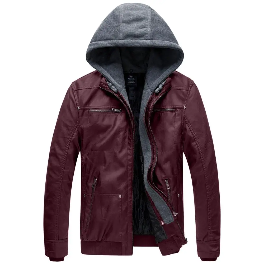 Wantdo chaqueta cuero para hombre, abrigo grueso para motocicleta, cálido, de marca, desmontable, a prueba de viento|Abrigos de piel sintética| - AliExpress