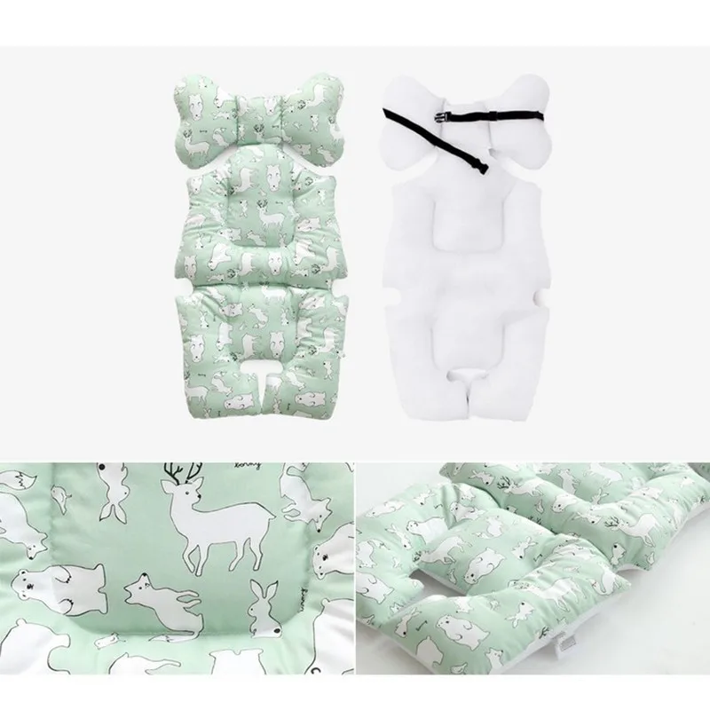 CYSINCOS Baby Stroller Seat Pad Padding Pram Cartoon Animal Print Baby Kids Stroller Seat Seat Cushion For Newborn Chair Cushion