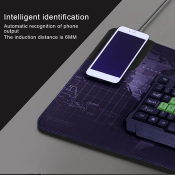 

Phone Wireless Charger Mouse Pad Fast Charging Mat PU Leather Computer Mousepad For iPhone 11 Pro X Samsung S10 780x300x6mm