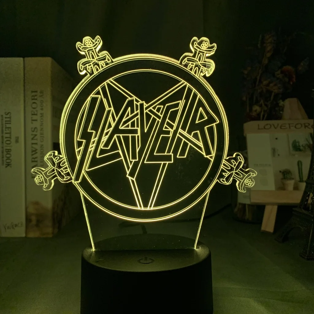 night lamp American Thrash Metal Band Slayer Logo Night Light Led Touch Sensor Color Changing Nightlight for Home Decor Event Prize Lamp portable night light