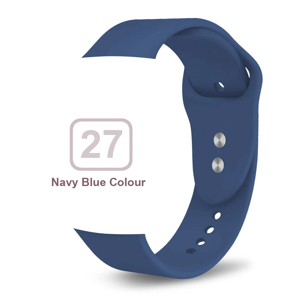 Navy blue Мягкий силиконовый сменный спортивный ремешок для 38 мм Apple Watch Series1 2 3 4 5 42 мм наручный браслет ремешок для iWatch Sports Edition - Цвет ремешка: Navy blue