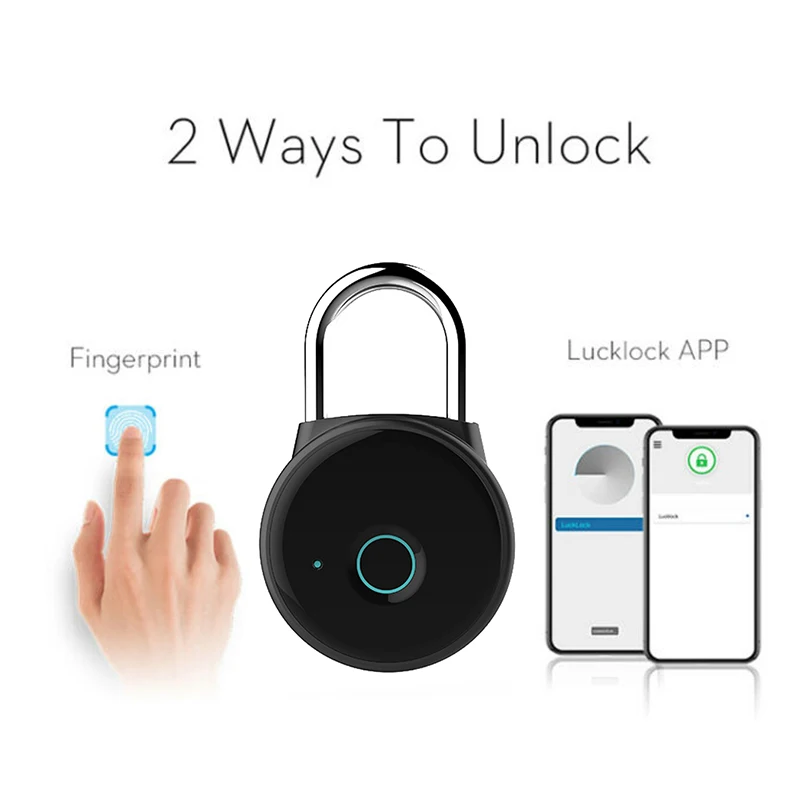 

Fingerprint Padlock Bluetooth APP Control Smart Keyless Biometric Home Entrance Garage Security Door Locks