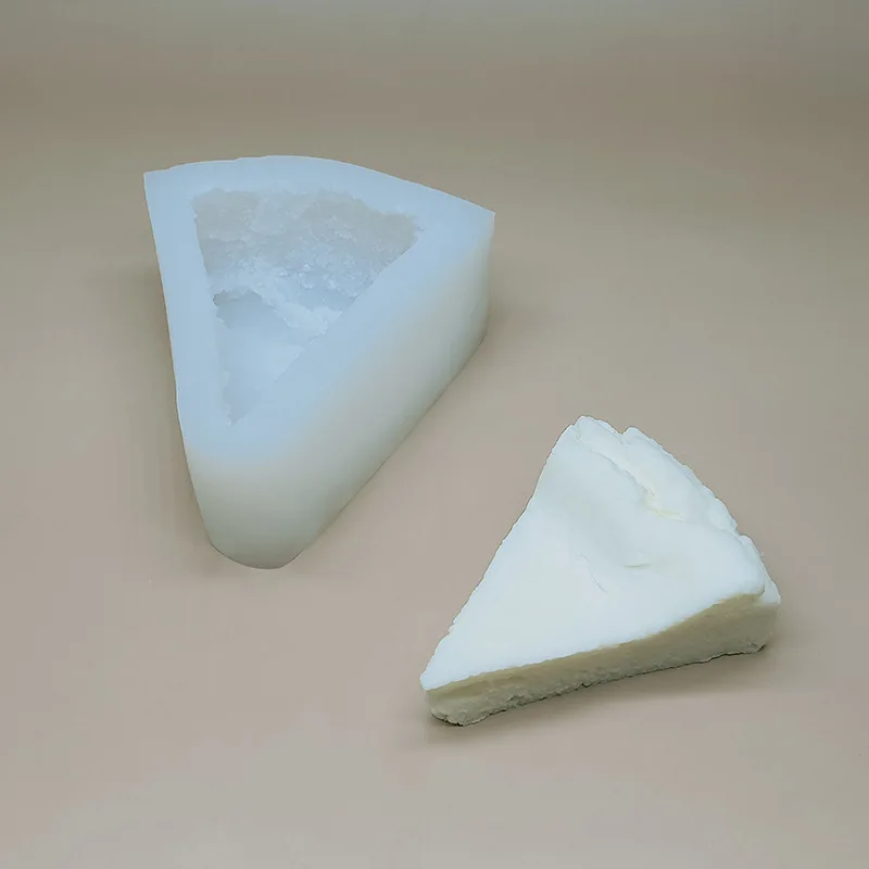 Simulation Cake Candle Silicone Mold Triangle Slice Cake Shape Aromatherapy Dessert Decoration Candle Mold
