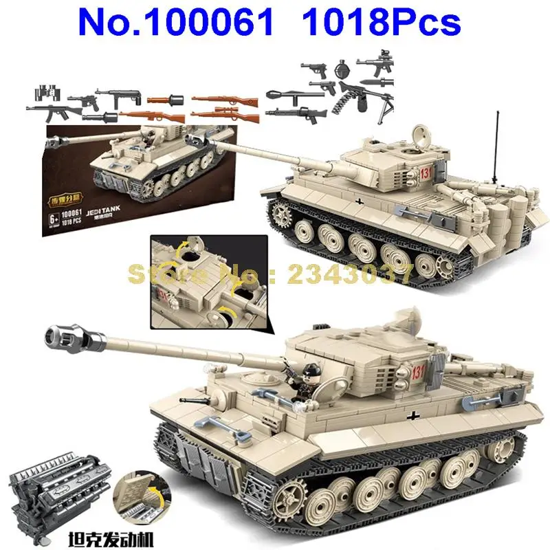 Конструктор Вторая мировая война 100061 1018 шт. военный армейский танк | Игрушки и