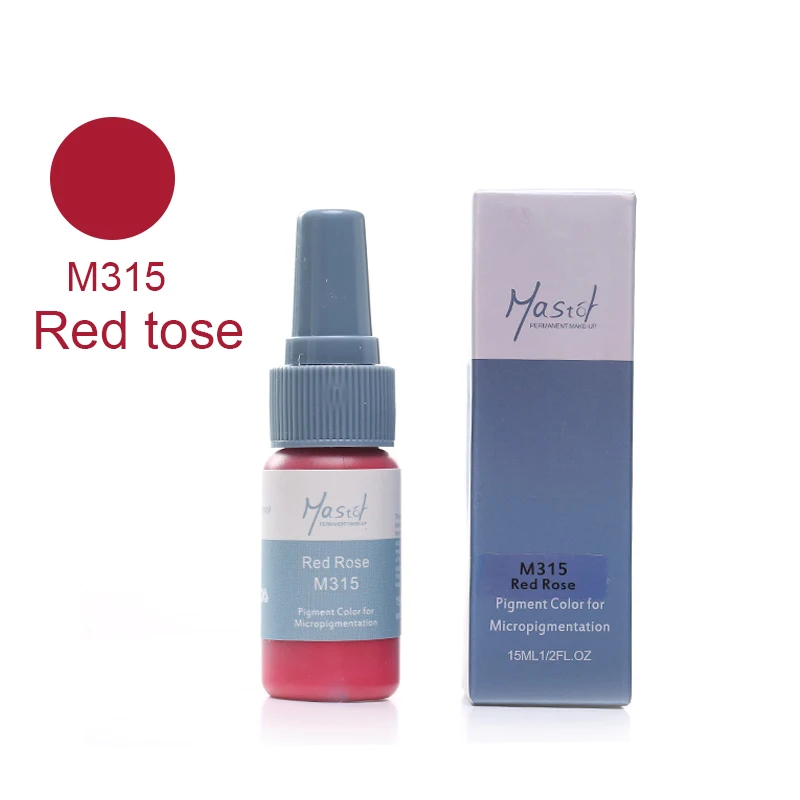 Mastor Permanent Makeup tattoo ink, pure organic liquid pigment 1/2Oz(15ml) for eyebrow/lip tattoo ink - Color: M315 Red rose