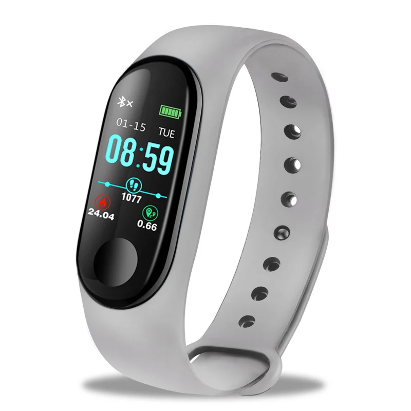 LIGE спортивный умный браслет для женщин, монитор сердечного ритма и артериального давления, умные часы для мужчин, фитнес-трекер, шагомер, умный Браслет - Цвет: gray