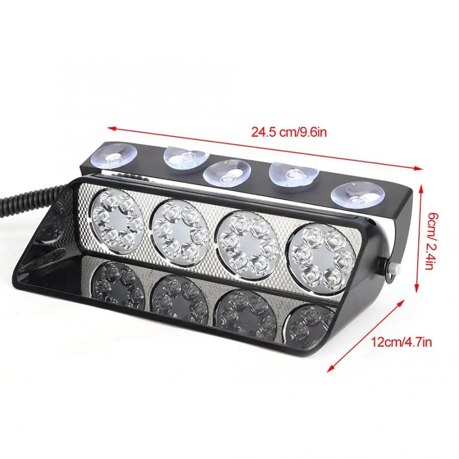 S24smd 16 светодиодный 12 в 16 Вт автомобильный лобовое стекло присоска вспышка стробоскоп световая панель авариПредупреждение Светодиодная лента(случайный цвет