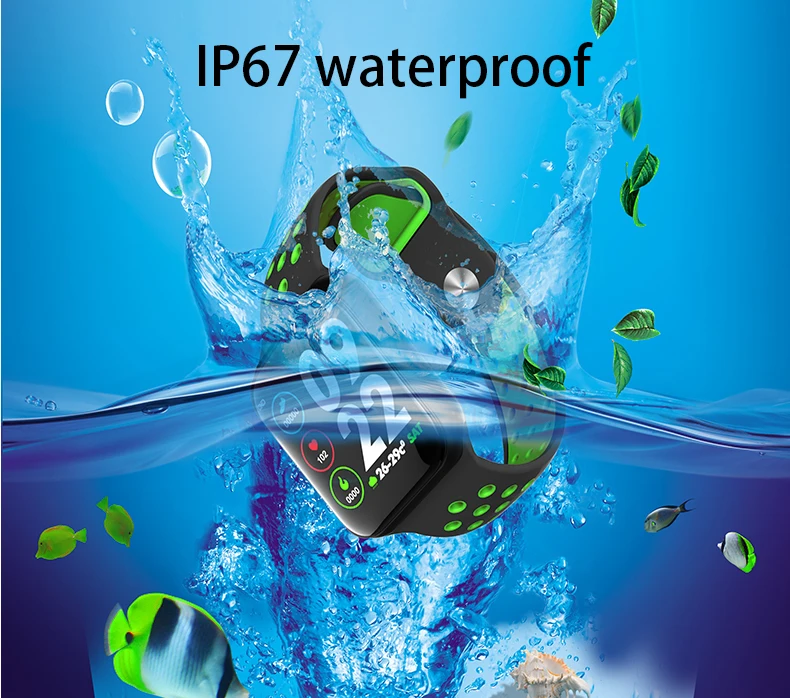 Full screen touch F9 IP67 Waterproof 15 days long standby Heart rate Blood pressure Smartwatch for IOS Android phone pk S226 | Электроника