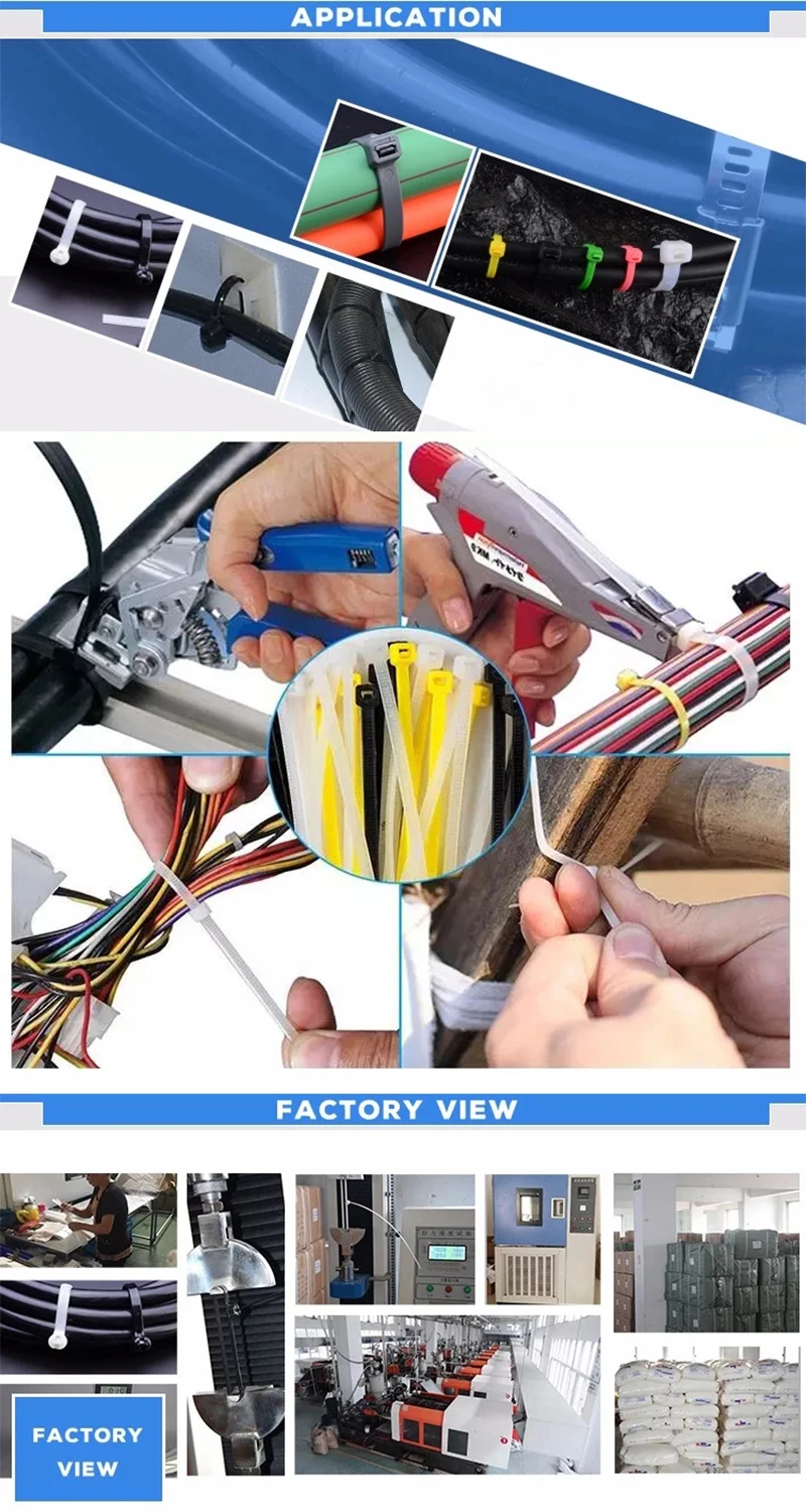 Generic 100Pcs Collier Anneau Serrage Autobloquant (7.6x200mm) Attache Câble Nylon TIE à Prix Pas Cher | Maroc