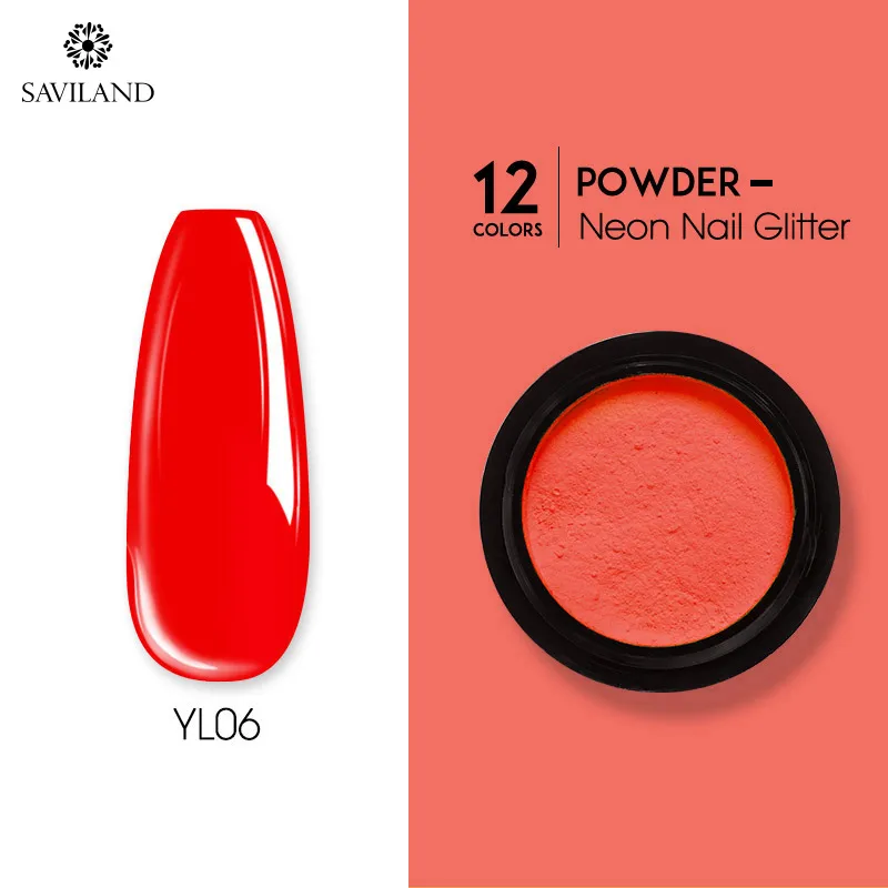 SAVILAND неоновая пудра для ногтей, пудра для ногтей, тени для ногтей, флуоресцентная пудра для ногтей, блестящая УФ-пудра для самостоятельного изготовления гель-лака, инструменты для ногтей - Цвет: YL06